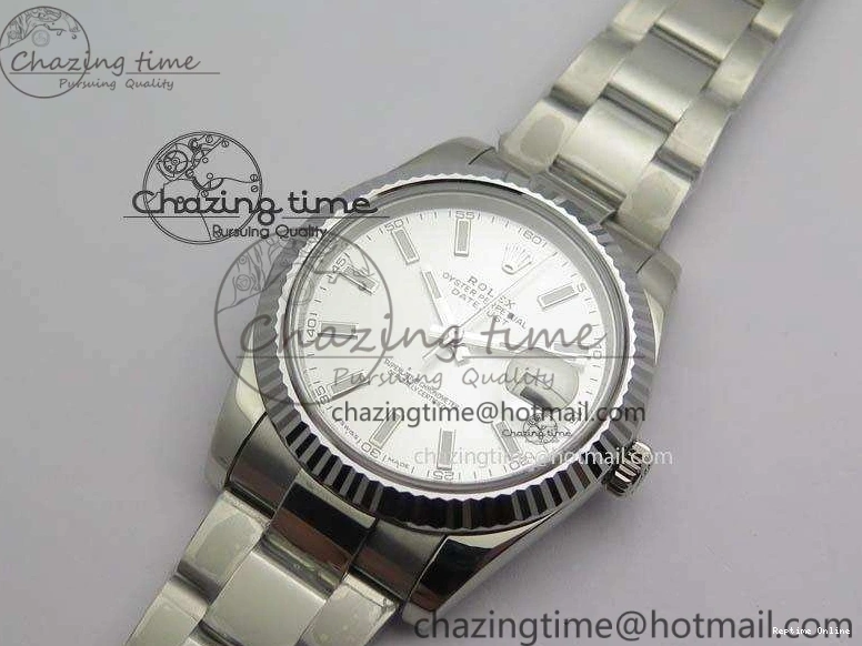 0406 EasyCare DateJust 41mm 126334 Noob 1:1 Best Edition Fluted Bezel Silver Dial On SS Oyster Bracelet A 3588